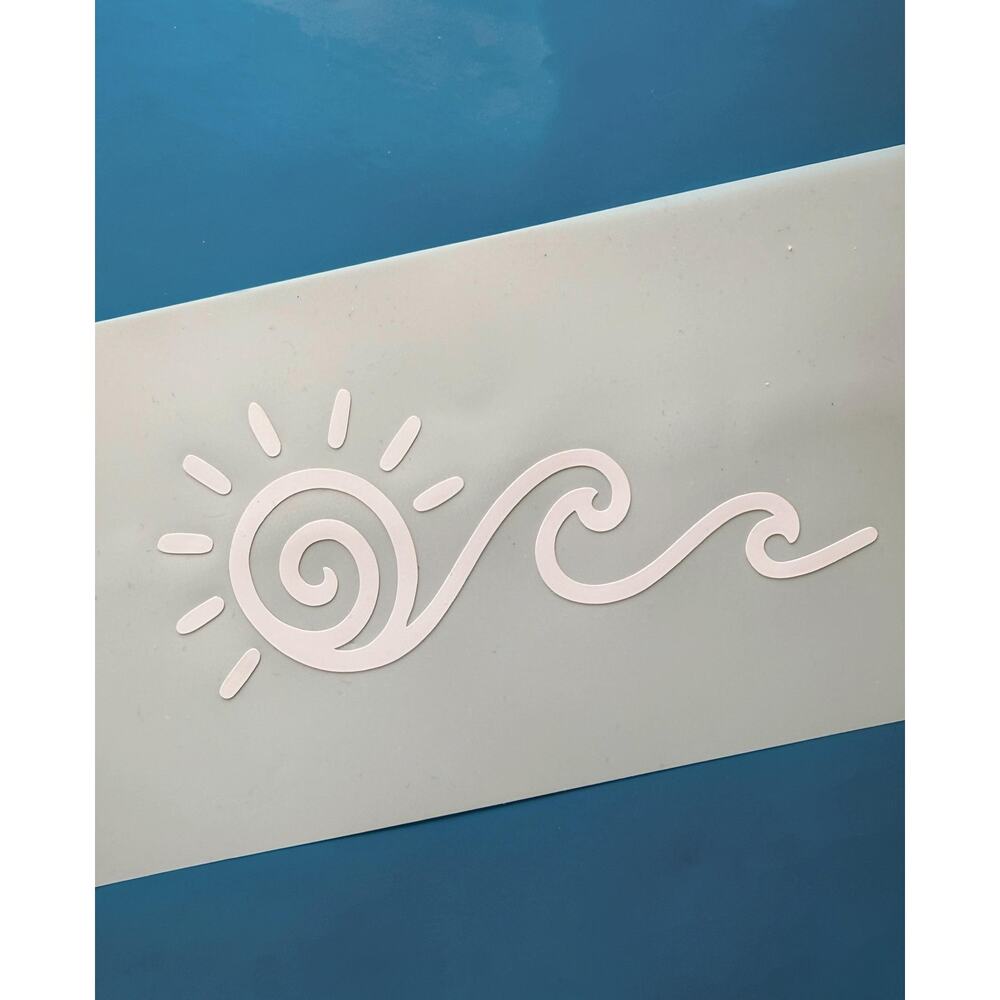 Beach Sticker: Sun & Waves Decal (5x2.25")